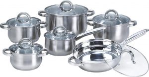 Heim Concept Kitchen Cookware Set W-001 12-Piece Stainless Steel Pots and Pans Set