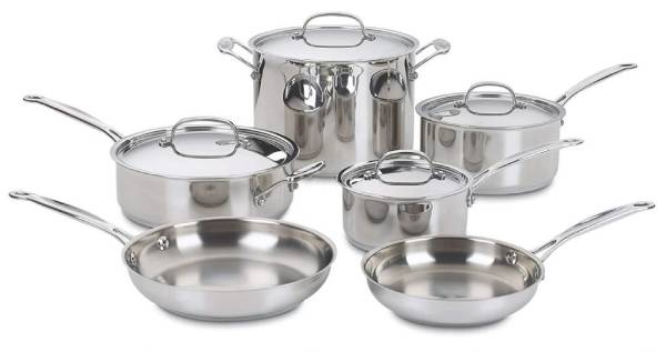 Cuisinart 77-10P1 10-Piece Chef’s Classic Stainless Collection Cookware Set