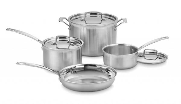 Cuisinart MCP-7NP1 Multiclad Pro Triple Ply 7-Piece Cookware Set