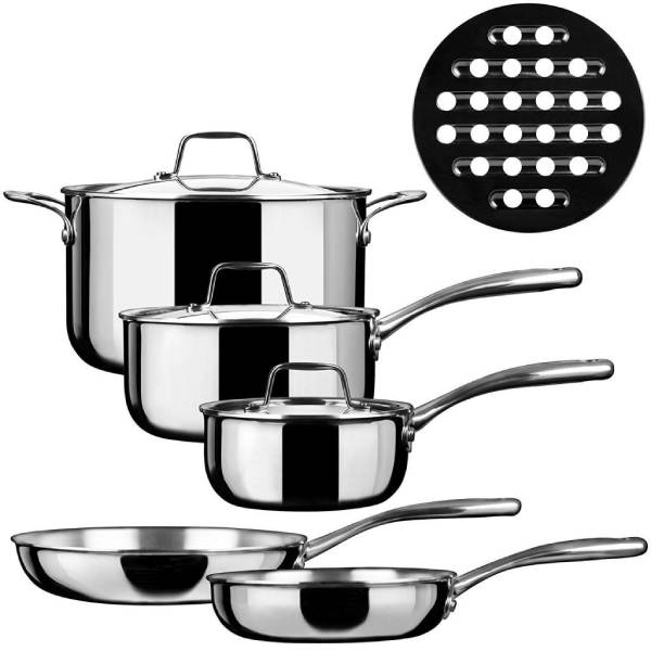 Duxtop Whole-Clad Tri-Ply Stainless Steel 9-Piece Induction Cookware Set