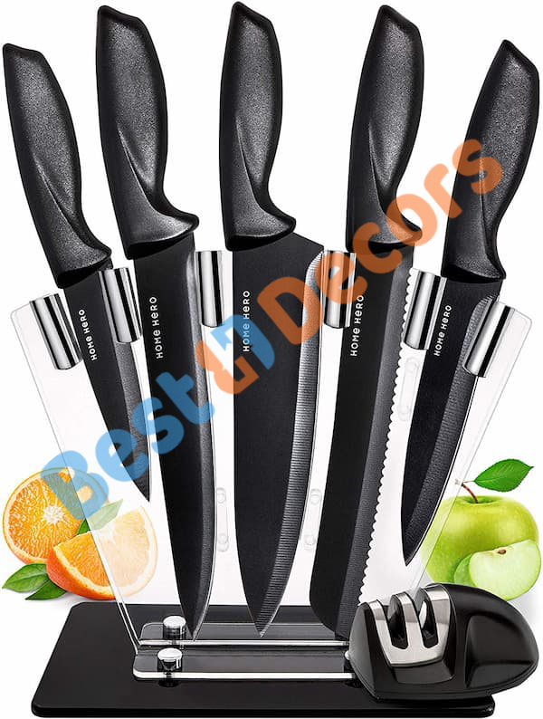 Home Hero 7-Piece Kitchen Knife Set with Sharpener