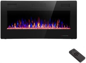 R.W.FLAME 36 inch Recessed and Wall Mounted Electric Fireplace